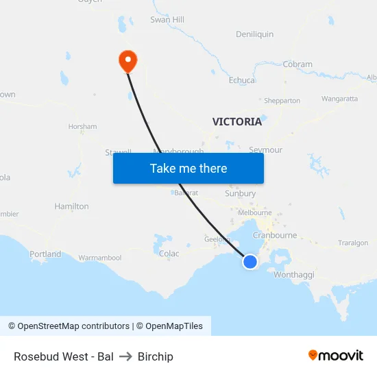 Rosebud West - Bal to Birchip map
