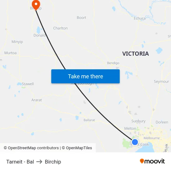 Tarneit - Bal to Birchip map