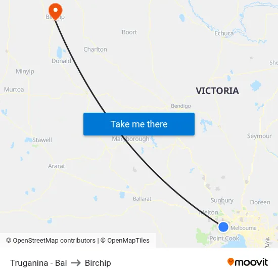 Truganina - Bal to Birchip map