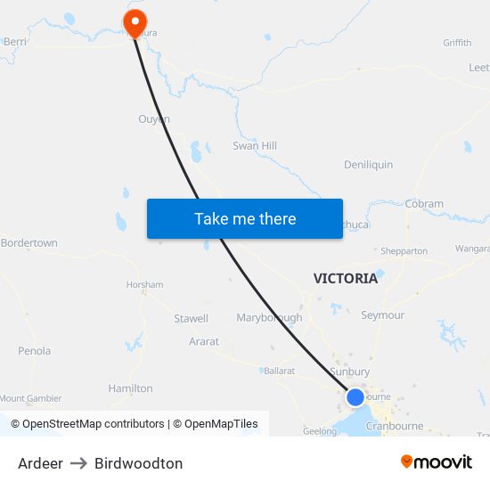 Ardeer to Birdwoodton map