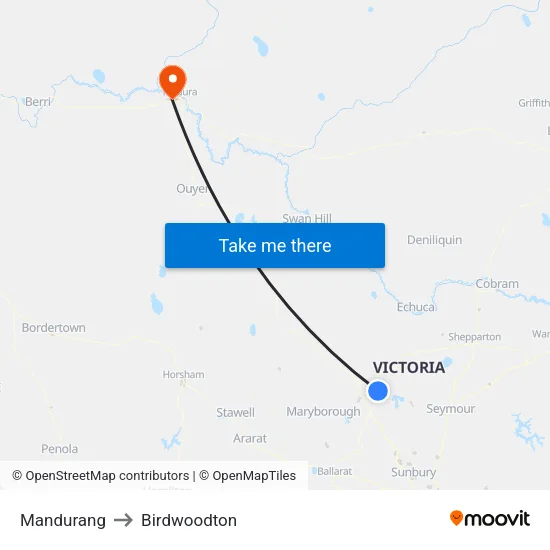 Mandurang to Birdwoodton map