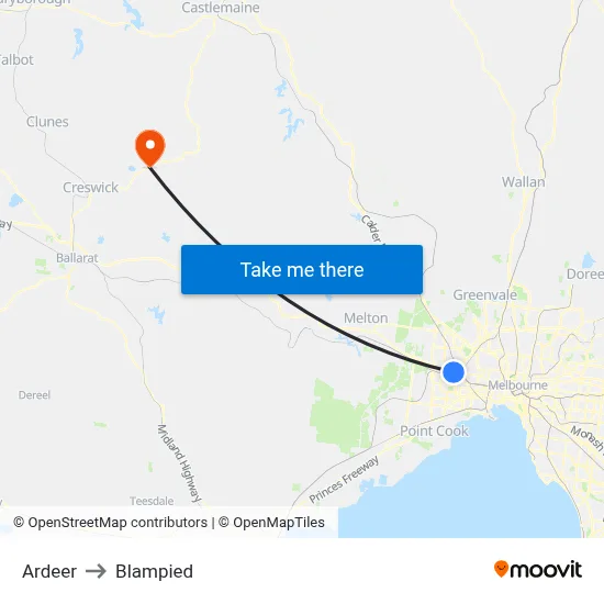 Ardeer to Blampied map