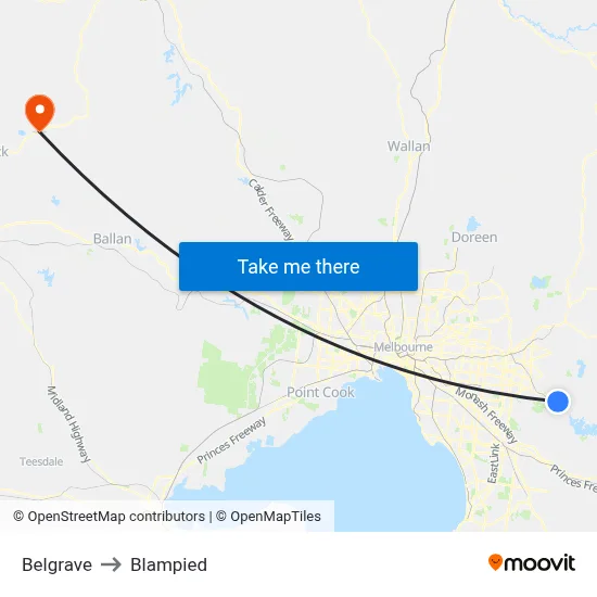 Belgrave to Blampied map