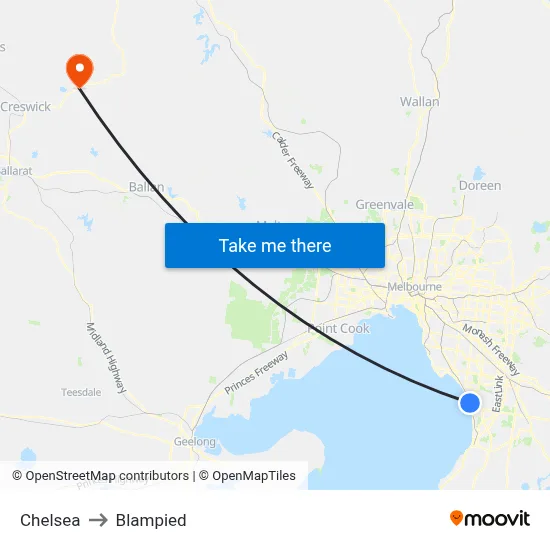 Chelsea to Blampied map