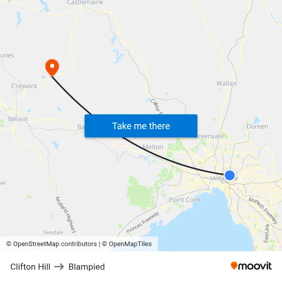 Clifton Hill to Blampied map