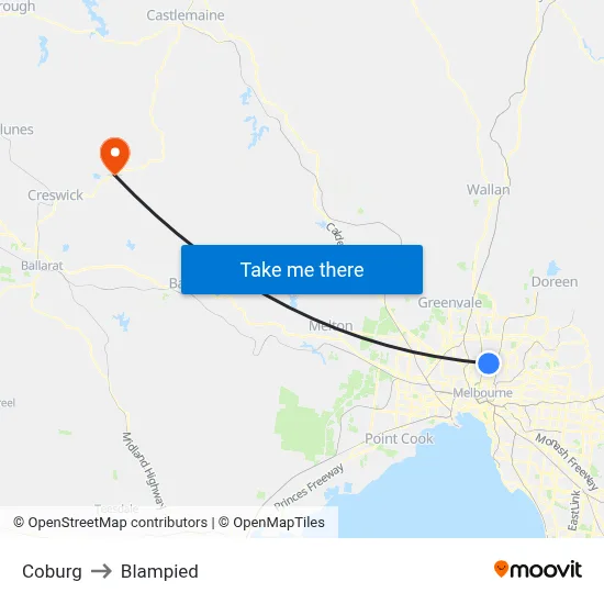 Coburg to Blampied map