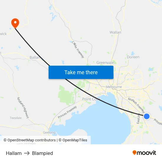 Hallam to Blampied map