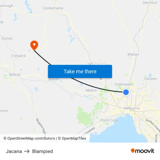 Jacana to Blampied map