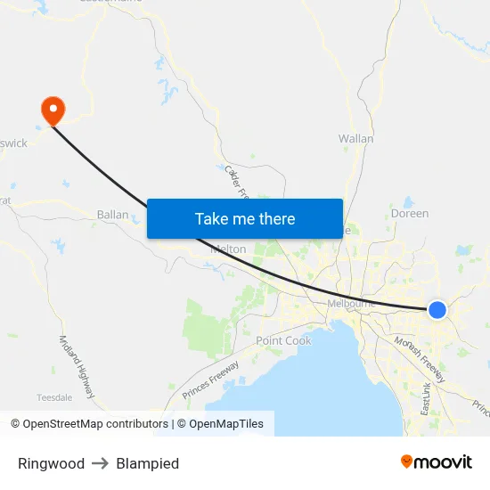 Ringwood to Blampied map