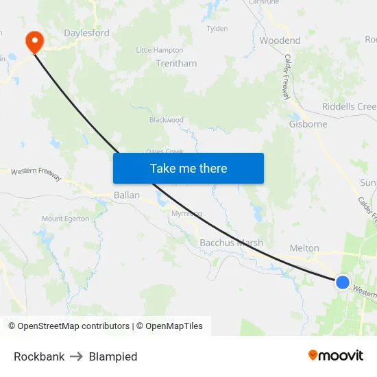 Rockbank to Blampied map