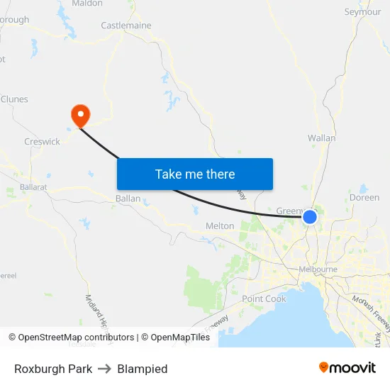 Roxburgh Park to Blampied map