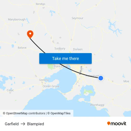 Garfield to Blampied map