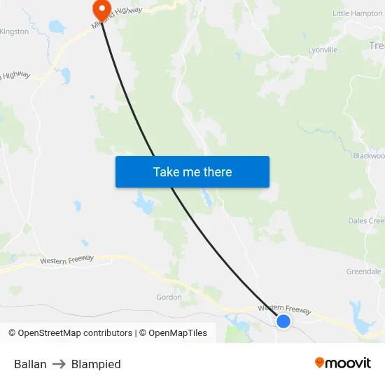 Ballan to Blampied map