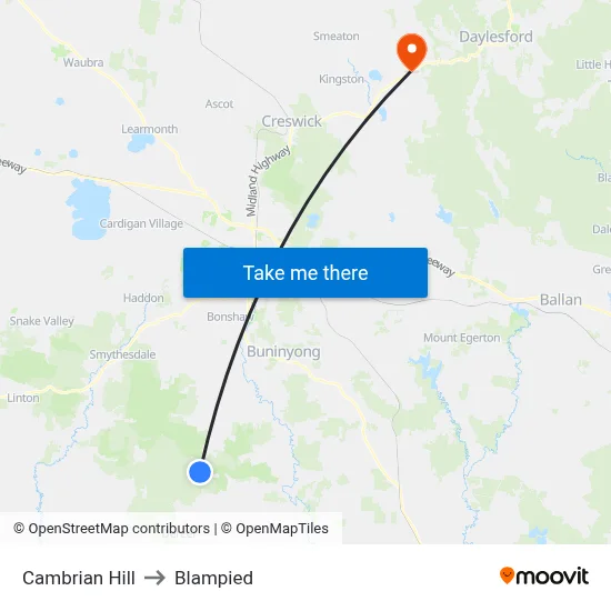 Cambrian Hill to Blampied map