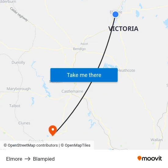 Elmore to Blampied map