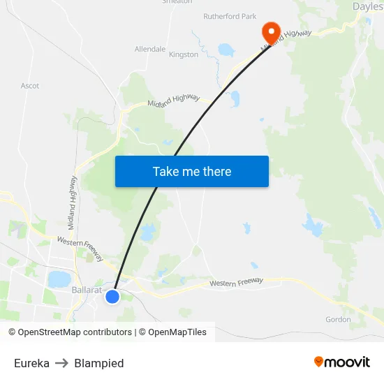 Eureka to Blampied map
