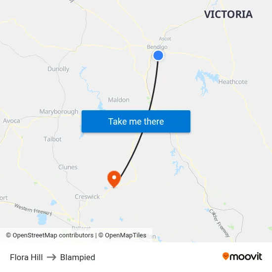 Flora Hill to Blampied map