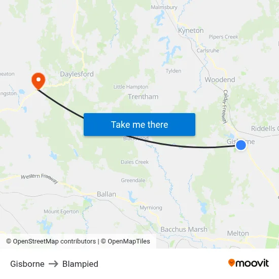 Gisborne to Blampied map