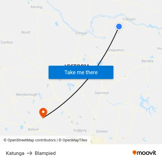 Katunga to Blampied map