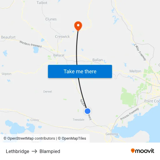 Lethbridge to Blampied map