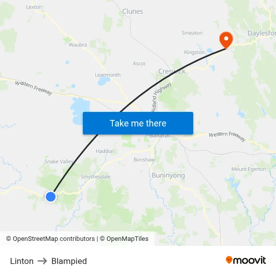 Linton to Blampied map