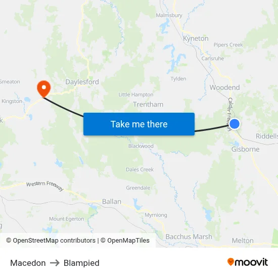 Macedon to Blampied map