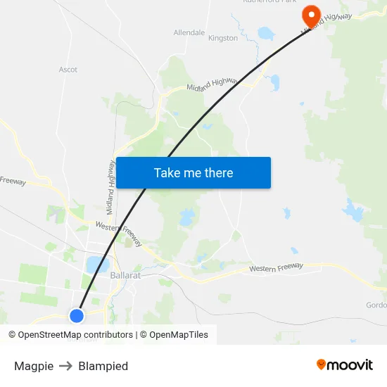 Magpie to Blampied map