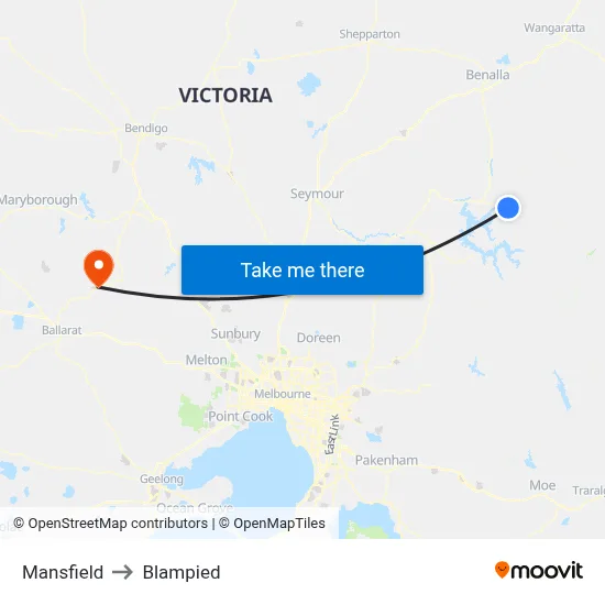 Mansfield to Blampied map