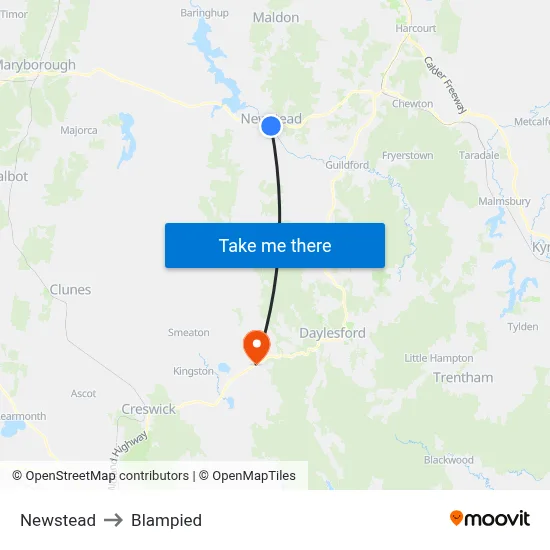 Newstead to Blampied map