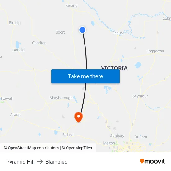 Pyramid Hill to Blampied map