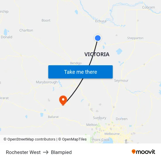 Rochester West to Blampied map