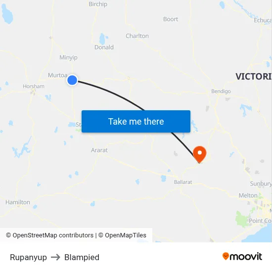 Rupanyup to Blampied map