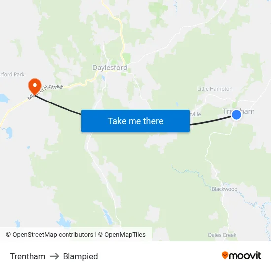 Trentham to Blampied map