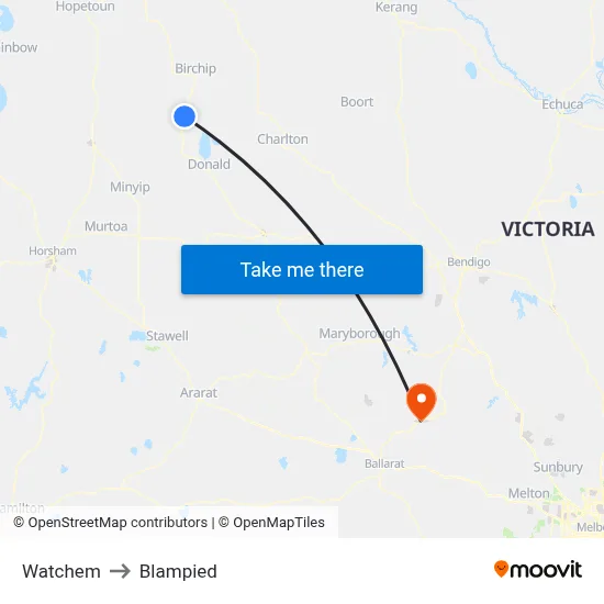 Watchem to Blampied map