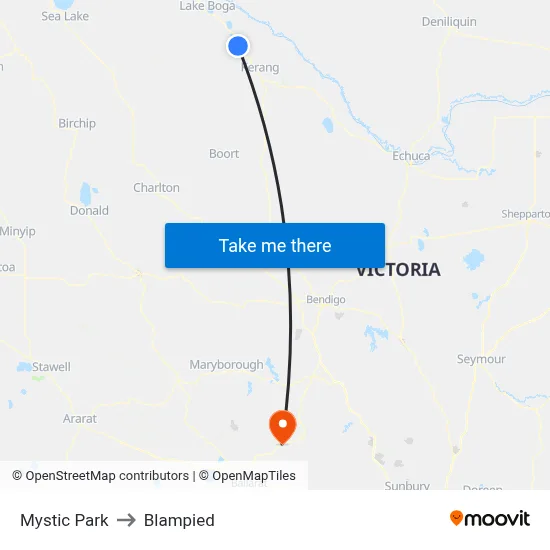 Mystic Park to Blampied map