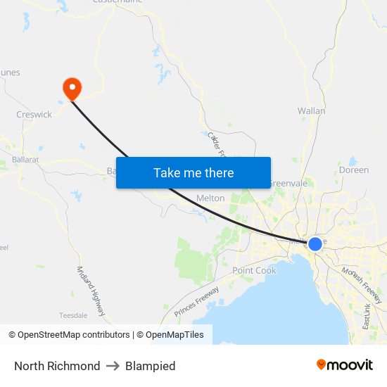 North Richmond to Blampied map