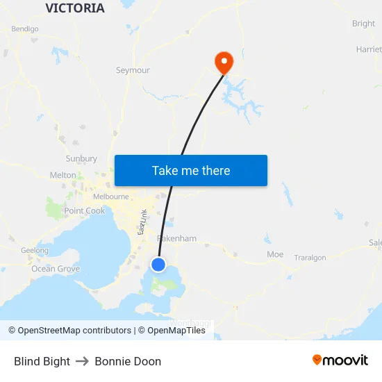 Blind Bight to Bonnie Doon map