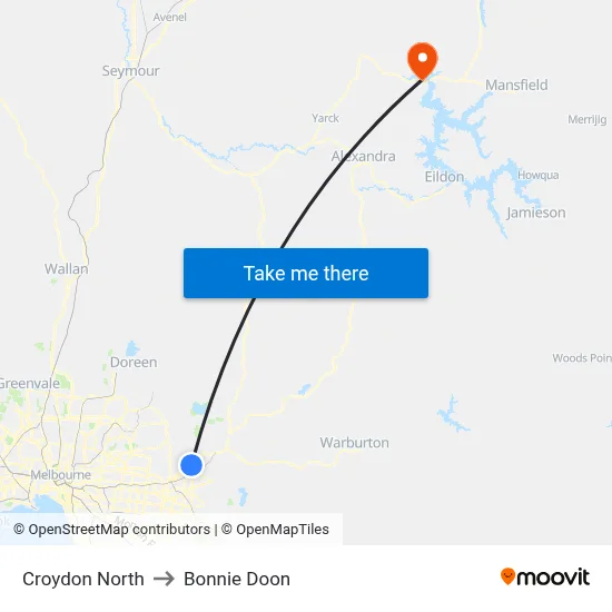 Croydon North to Bonnie Doon map