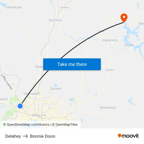 Delahey to Bonnie Doon map