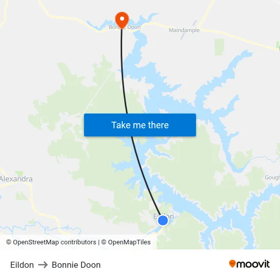 Eildon to Bonnie Doon map