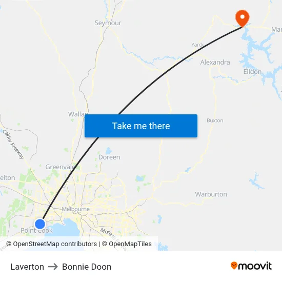 Laverton to Bonnie Doon map