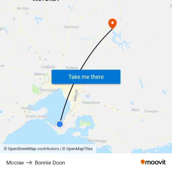 Mccrae to Bonnie Doon map