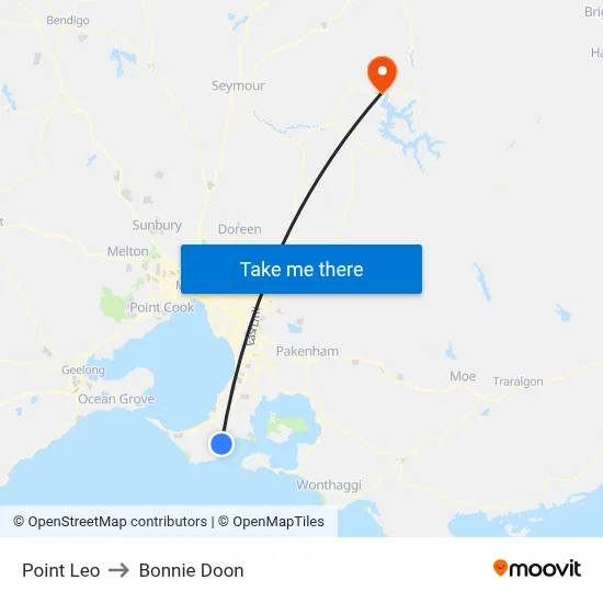 Point Leo to Bonnie Doon map