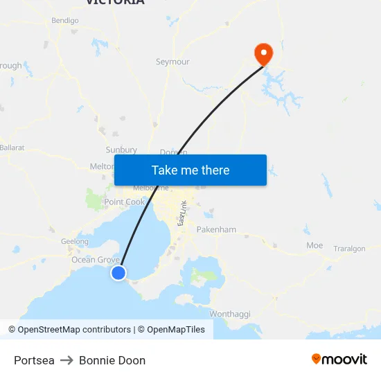Portsea to Bonnie Doon map