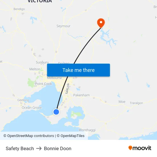 Safety Beach to Bonnie Doon map