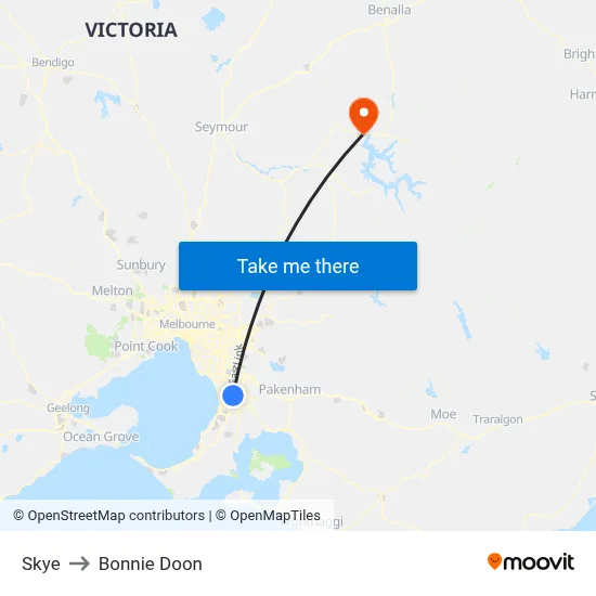 Skye to Bonnie Doon map