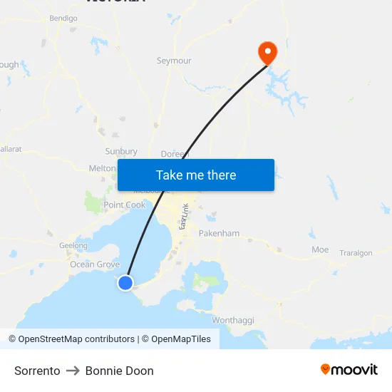 Sorrento to Bonnie Doon map
