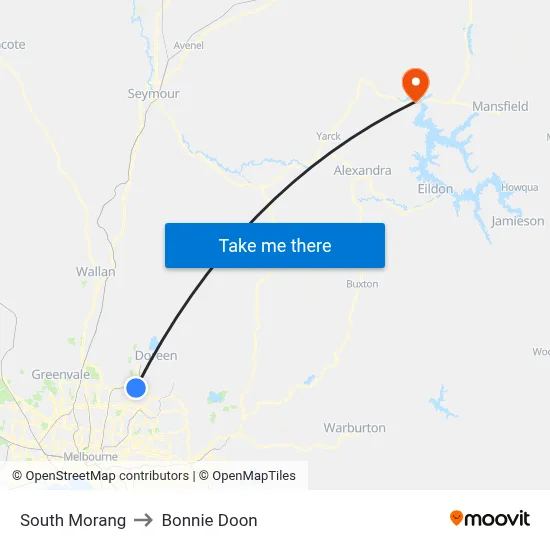 South Morang to Bonnie Doon map