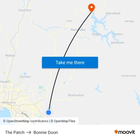 The Patch to Bonnie Doon map
