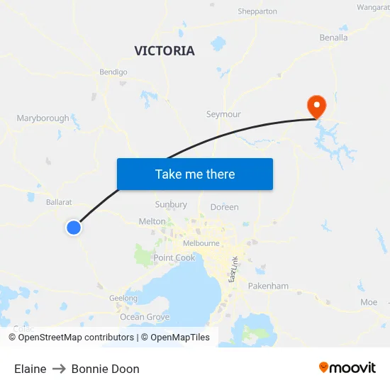 Elaine to Bonnie Doon map